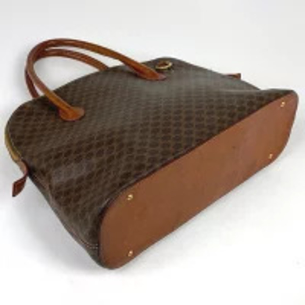 Celine Bag Shoulder 2way Macadam Brown Canvas Brown